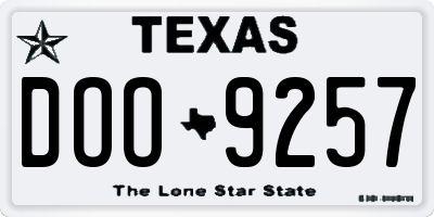 TX license plate DOO9257