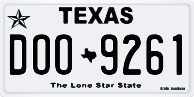 TX license plate DOO9261