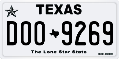 TX license plate DOO9269