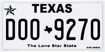 TX license plate DOO9270