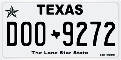 TX license plate DOO9272