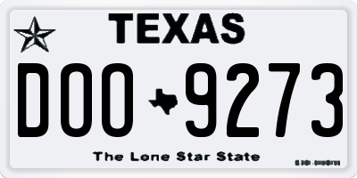 TX license plate DOO9273
