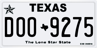 TX license plate DOO9275