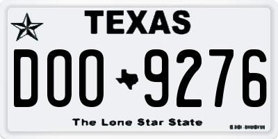 TX license plate DOO9276