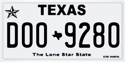 TX license plate DOO9280