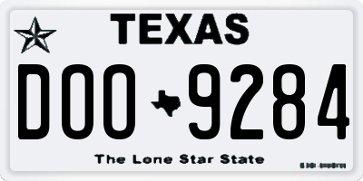 TX license plate DOO9284