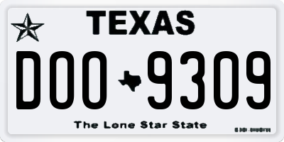 TX license plate DOO9309