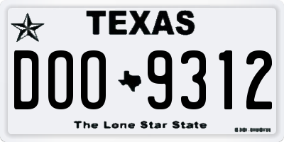 TX license plate DOO9312