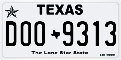 TX license plate DOO9313