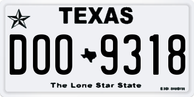 TX license plate DOO9318