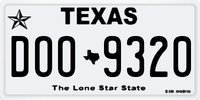 TX license plate DOO9320