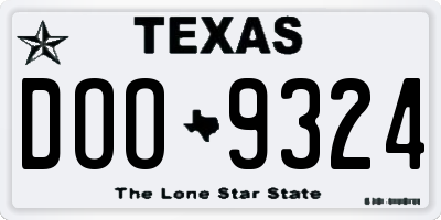 TX license plate DOO9324