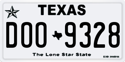 TX license plate DOO9328