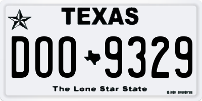 TX license plate DOO9329