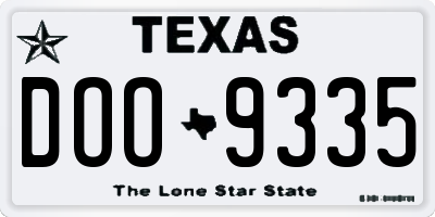 TX license plate DOO9335