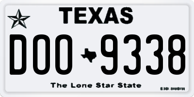TX license plate DOO9338