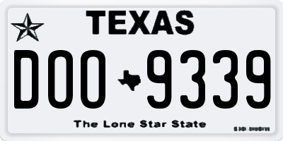 TX license plate DOO9339