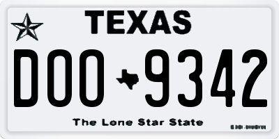 TX license plate DOO9342