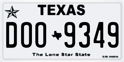 TX license plate DOO9349