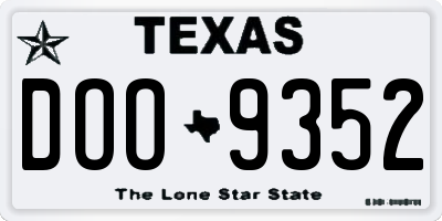 TX license plate DOO9352