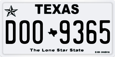 TX license plate DOO9365