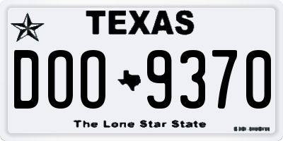 TX license plate DOO9370