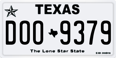 TX license plate DOO9379
