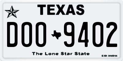 TX license plate DOO9402