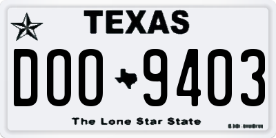 TX license plate DOO9403