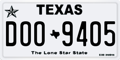 TX license plate DOO9405