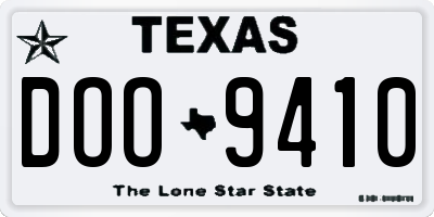 TX license plate DOO9410