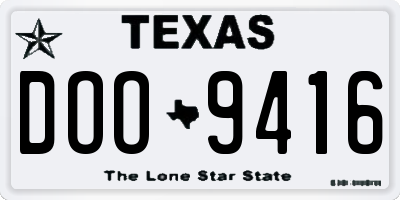 TX license plate DOO9416