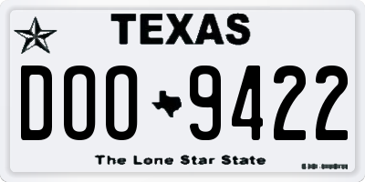 TX license plate DOO9422