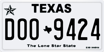 TX license plate DOO9424