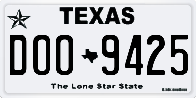 TX license plate DOO9425