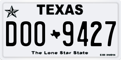 TX license plate DOO9427