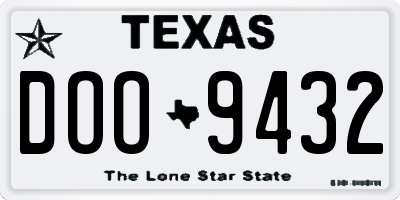 TX license plate DOO9432
