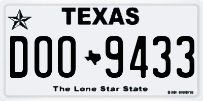 TX license plate DOO9433