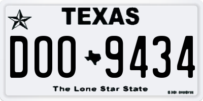 TX license plate DOO9434