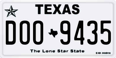 TX license plate DOO9435