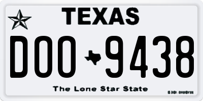 TX license plate DOO9438