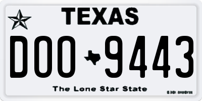 TX license plate DOO9443