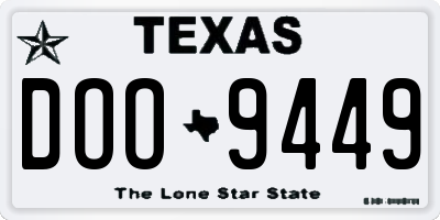 TX license plate DOO9449
