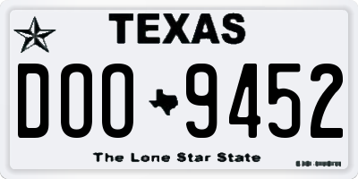 TX license plate DOO9452