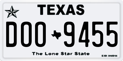 TX license plate DOO9455