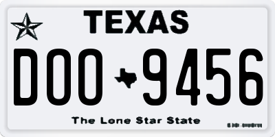 TX license plate DOO9456