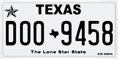 TX license plate DOO9458