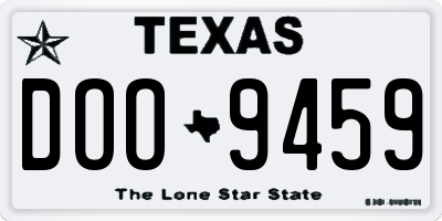 TX license plate DOO9459