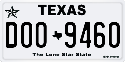 TX license plate DOO9460