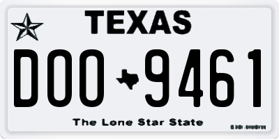 TX license plate DOO9461
